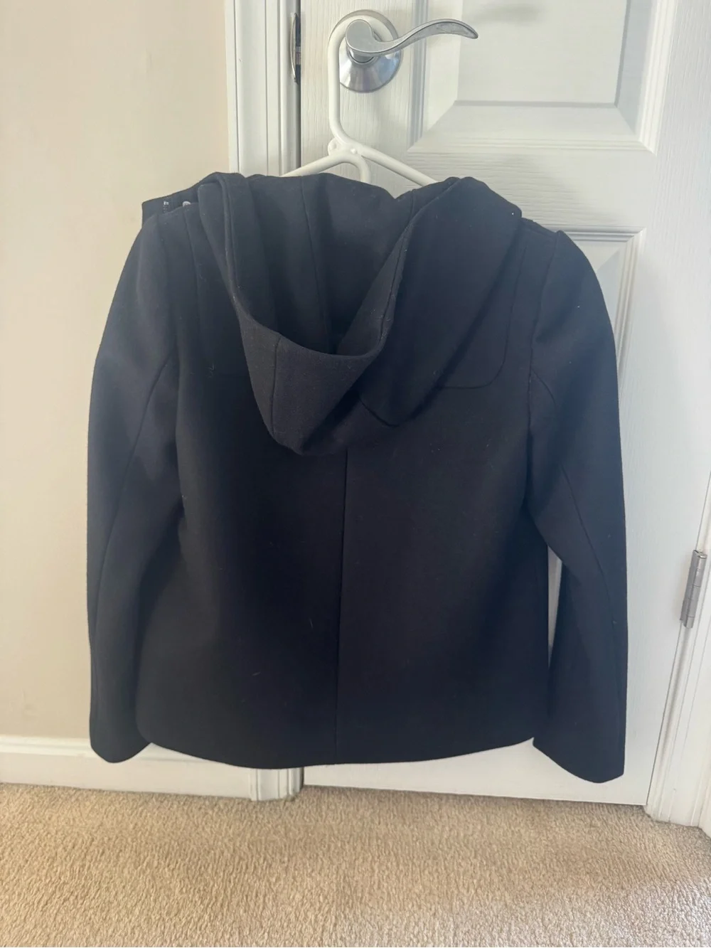 J. Crew Black Melton Wool Coat